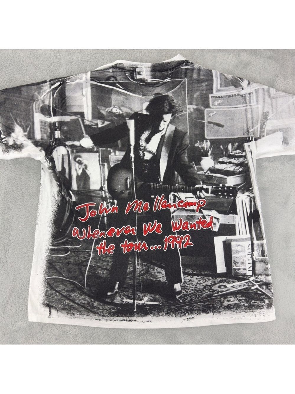VTG John Cougar Mellencamp Men Sz XL AOP Whenever We Wanted Tour Single Stitch - Picture 8 of 13